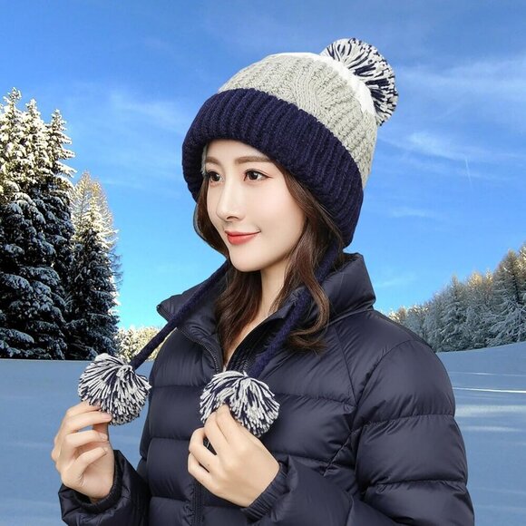 Women zangqing Winter Peruvian Cover Ears Beanie Hat Ear Flaps Sherpa Ski Snow main image 6